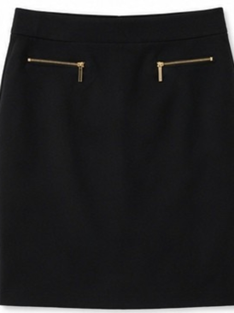 Tommy Hilfiger Black Pencil Skirt with Gold Zip Accents